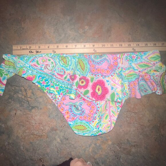Ralph Lauren Womens Paisley Ruffle Bikini Bottom, Size Medium - Picture 4 of 9